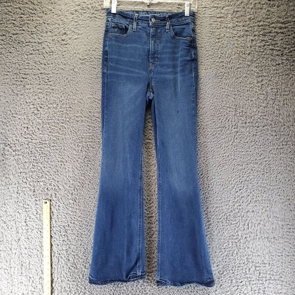 Old Navy Jeans Womens 0 Blue Flare Higher High-Rise Secret-Smooth Pockets - Picture 1 of 12